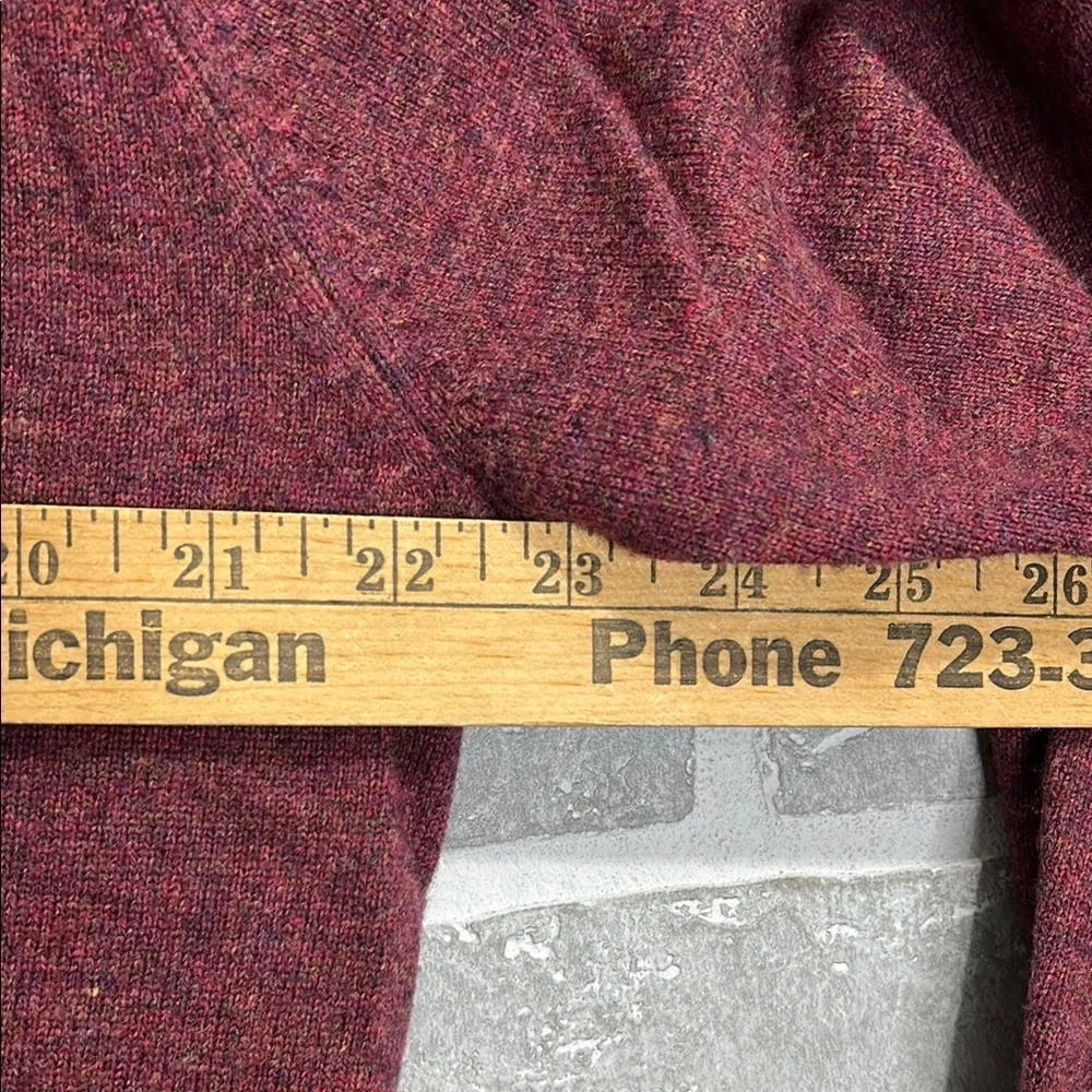 Peter Millar Burgundy V-Neck Sweater Mens Med 90% Wool 10% Cashmere Luxury‎ Knit